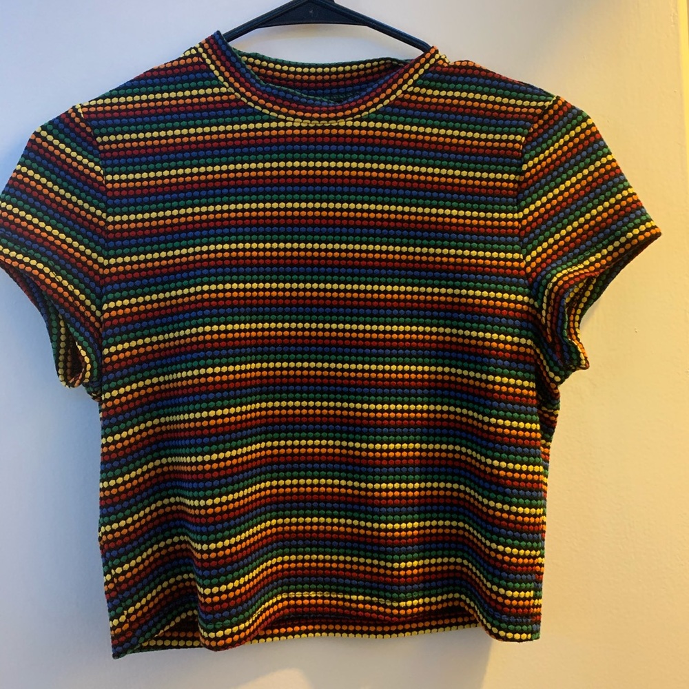 Patterned, fitted T-shirt